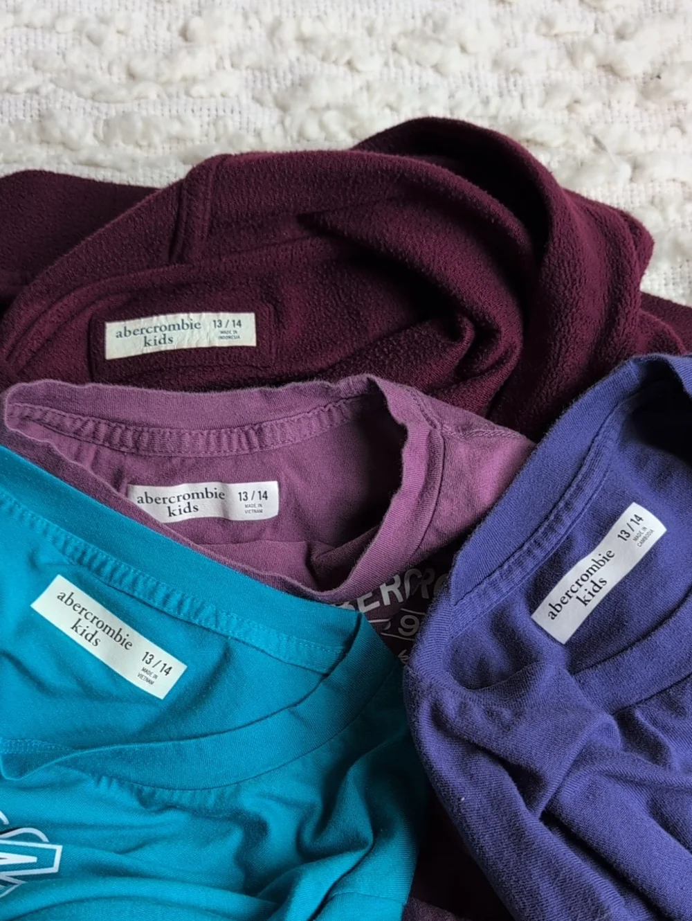 Abercrombie Kids 13/14 Large Kids Boys Tee Bundle Lot Long Sleeve Pullover